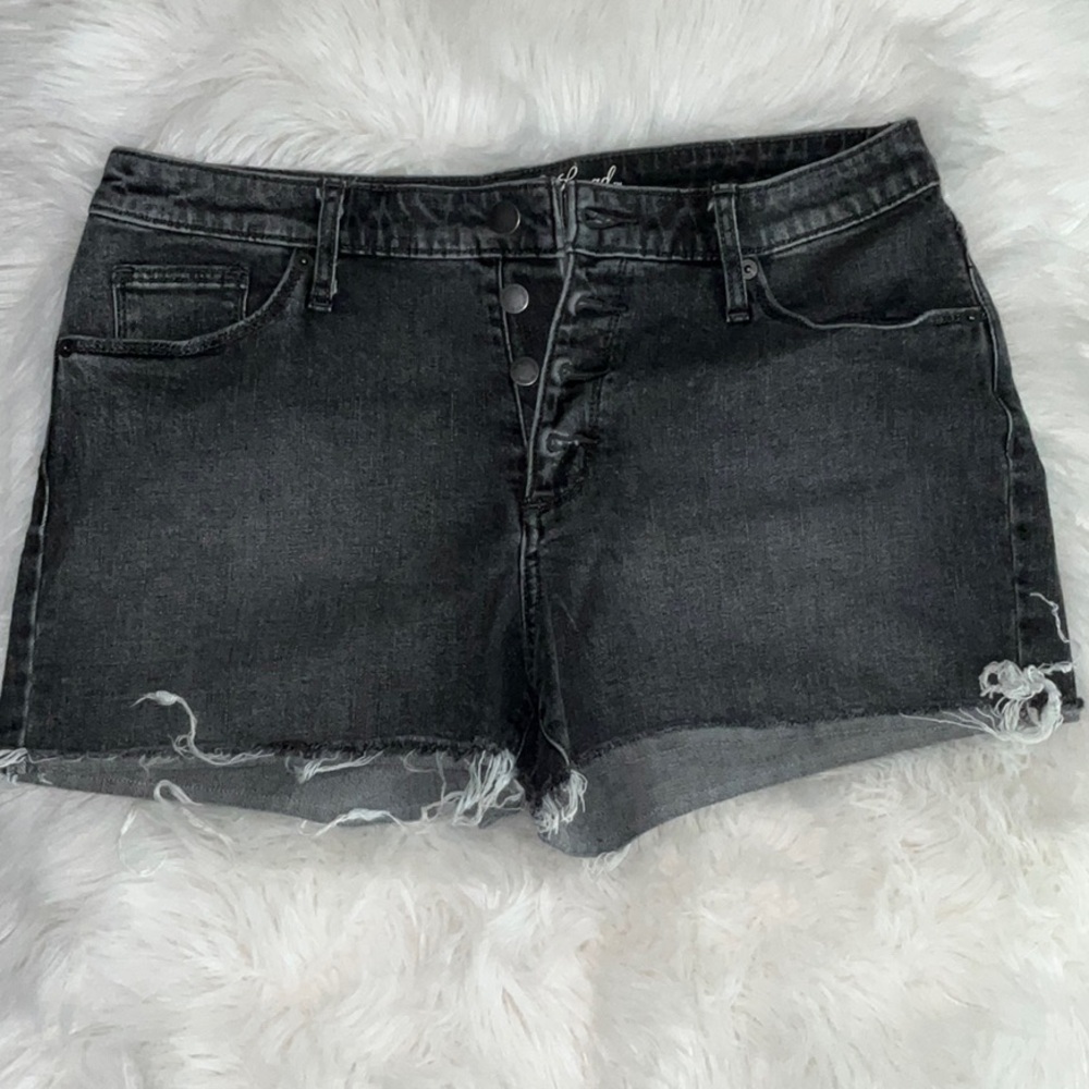 Universal Thread Black Jean Shorts Distressed